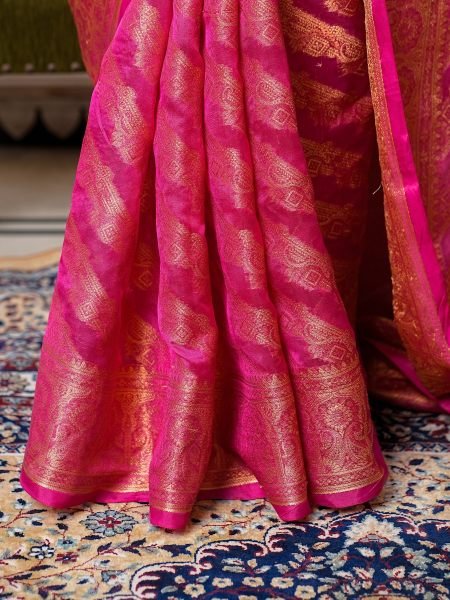 Designer Pure Organza Saree For Woman  Organza Sarees Wholesale