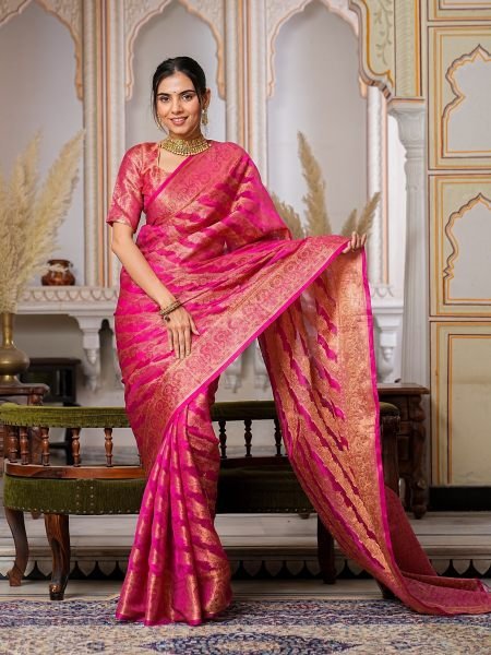 Designer Pure Organza Saree For Woman  Organza Sarees Wholesale