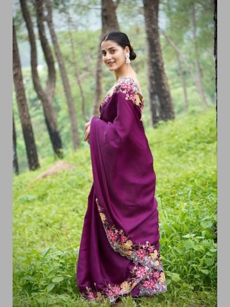 Designer Pure Tussar silk saree  With Embroidery  Work  Silk Sarees Wholesale