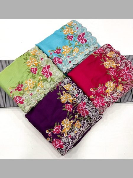Designer Pure Tussar silk saree  With Embroidery  Work  Silk Sarees Wholesale
