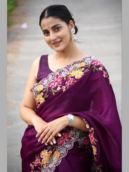 Designer Pure Tussar silk saree  With Embroidery  Work  Silk Sarees Wholesale