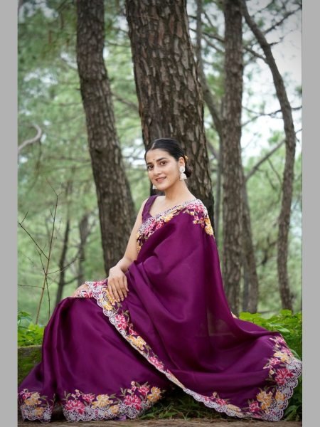 Designer Pure Tussar silk saree  With Embroidery  Work  Silk Sarees Wholesale