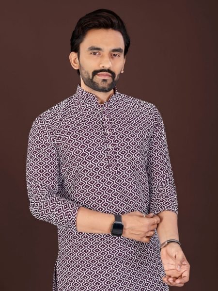Designer Purple Kurta Pajama for Weddings and Festive Events Kurta Pajama Wholesale