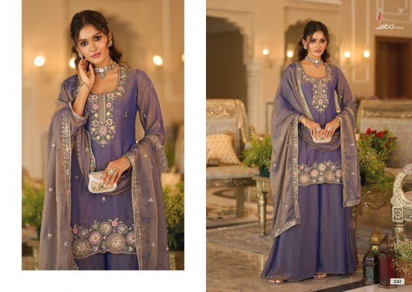 Designer Purple Moch Top Palazzo Set with Beaded and Matching Dupatta at Manufacturer Rate Designer Plazzo Salwar Suits Wholesale