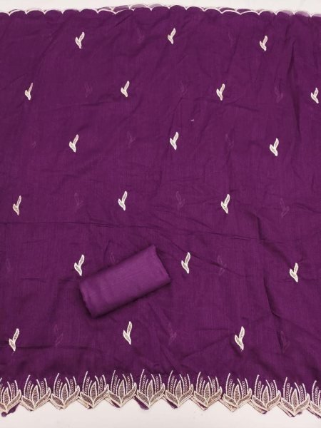 Designer Rashmi Vichitra Silk Multi Work Dress Material Collection  On Purple Fabric   Color Set Matching Dress Material Wholesale