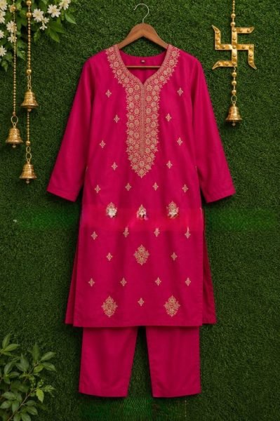 Designer Rayon A Line Embroidered Kurti with Matching Pant for Women Comfortable Summer Ethnic Wear  Embroidery Kurtis 