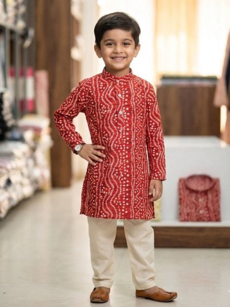 Designer Red Kids Kurta for Wedding and Festival Season Boys Wear