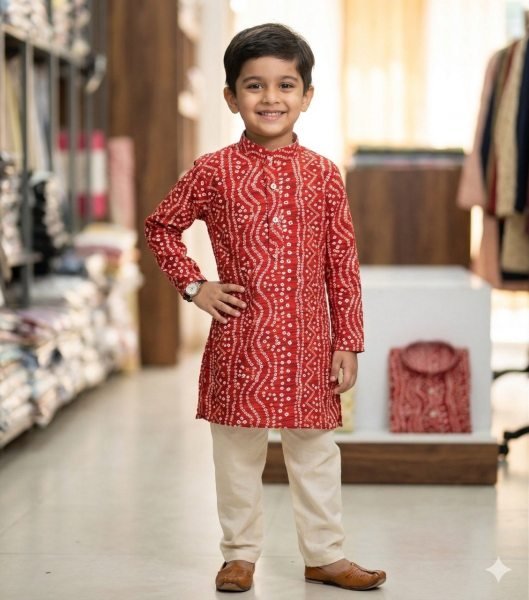 Designer Red Kids Kurta for Wedding and Festival Season Boys Wear