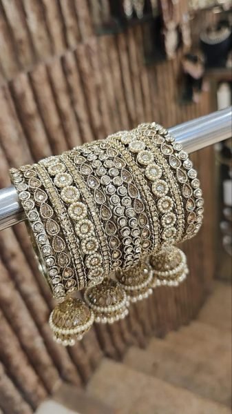 Designer Reverse AD Bangles Set with American Diamond For Wedding Fashion Accessories Wholesale