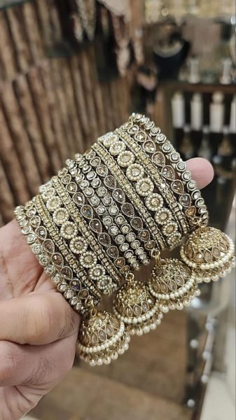 Designer Reverse AD Bangles Set with American Diamond For Wedding Fashion Accessories Wholesale