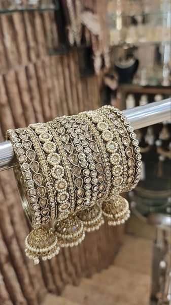 Designer Reverse AD Bangles Set with American Diamond For Wedding Fashion Accessories Wholesale