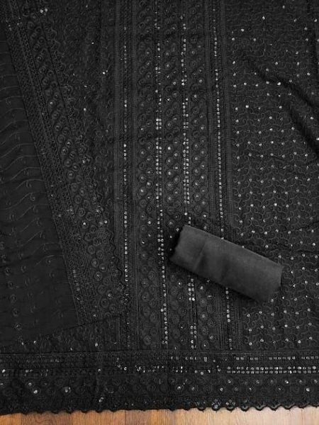 Designer Sequence Work Dress Material with Premium Quality Fabrics Color Set Matching Dress Material Wholesale