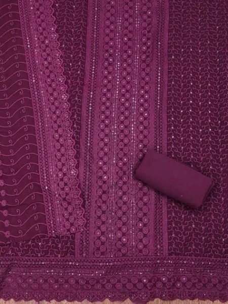 Designer Sequence Work Dress Material with Premium Quality Fabrics Color Set Matching Dress Material Wholesale