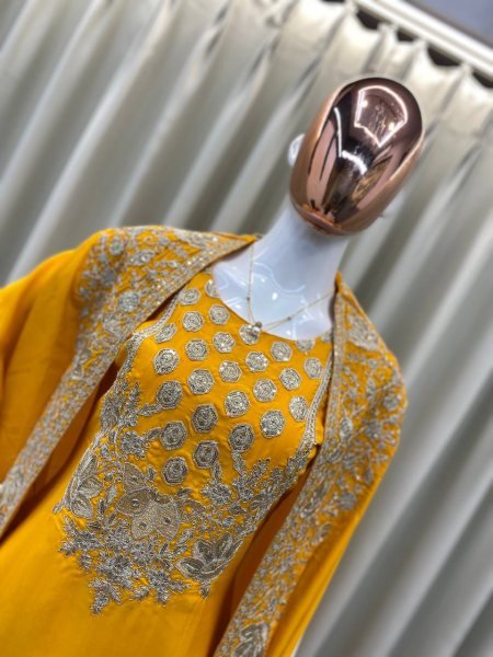 Designer Sequin Embroidered Sharara Suit in Premium French Crepe Silk Stitched Partywear Set Best Deals for Resellers Ready To Wear Collection