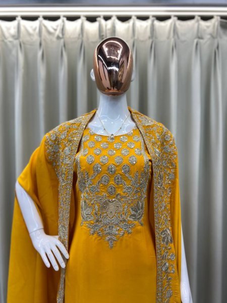 Designer Sequin Embroidered Sharara Suit in Premium French Crepe Silk Stitched Partywear Set Best Deals for Resellers Ready To Wear Collection