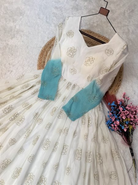 Designer Shaded Gown with Pipe Sequins Embroidery for Resellers and Retailers Anarkali Kurtis 