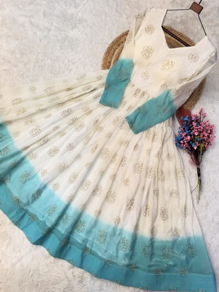 Designer Shaded Gown with Pipe Sequins Embroidery for Resellers and Retailers Anarkali Kurtis 