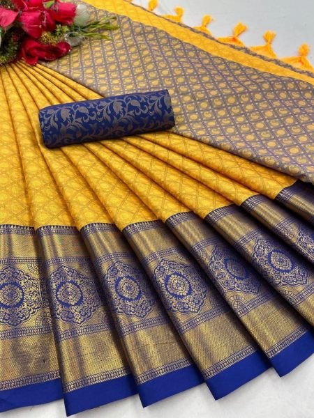 Designer Soft Cotton Silk Saree With Zari Weaving Work  Silk Sarees Wholesale