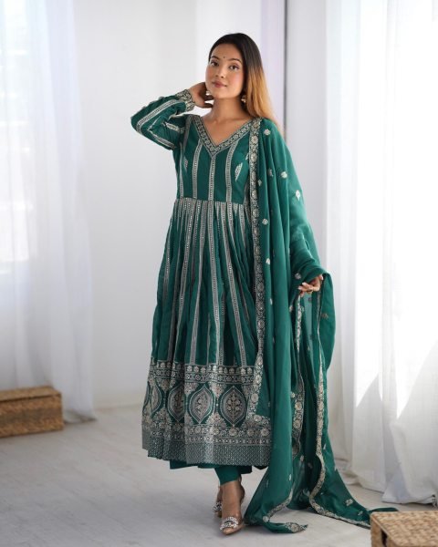 Designer Star Georgette Gown with Sequin Embroidery Dupatta Ready to Wear Party Set at Wholesale Price Georgette Kurti 