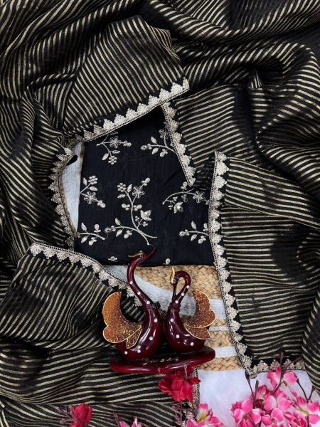 Designer Tissue Saree with Embroidered Blouse Inspired by Trisha Krishnan Embroidery Sarees Wholesale