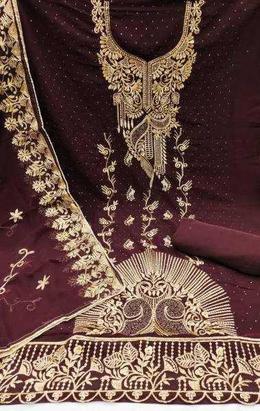 Designer Unstitched Georgette Dress Material for Women at Best Price Color Set Matching Dress Material Wholesale