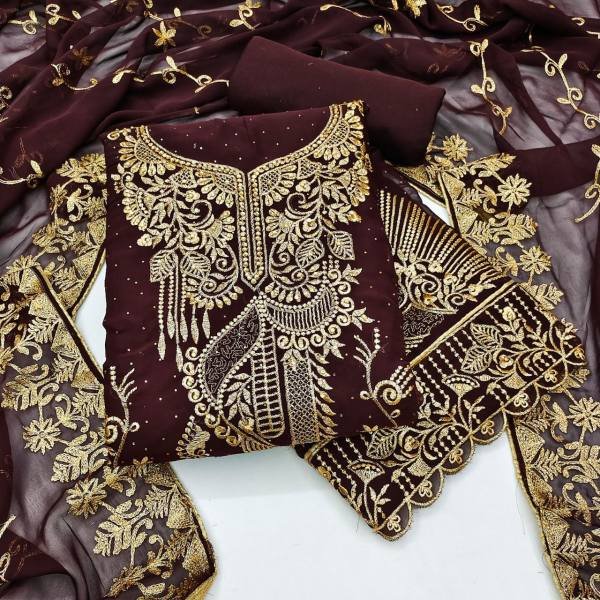 Designer Unstitched Georgette Dress Material for Women at Best Price Color Set Matching Dress Material Wholesale