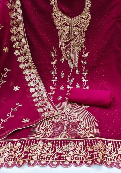 Designer Unstitched Georgette Dress Material for Women at Best Price Color Set Matching Dress Material Wholesale