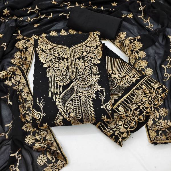 Designer Unstitched Georgette Dress Material for Women at Best Price Color Set Matching Dress Material Wholesale