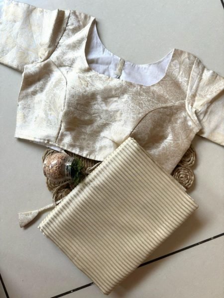 Designer Zari Stripe Saree in Soft Organza with Jacquard Blouse Premium Collection Organza Sarees Wholesale