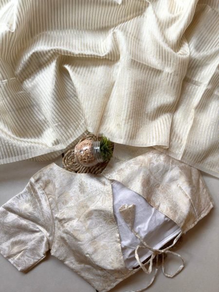 Designer Zari Stripe Saree in Soft Organza with Jacquard Blouse Premium Collection Organza Sarees Wholesale