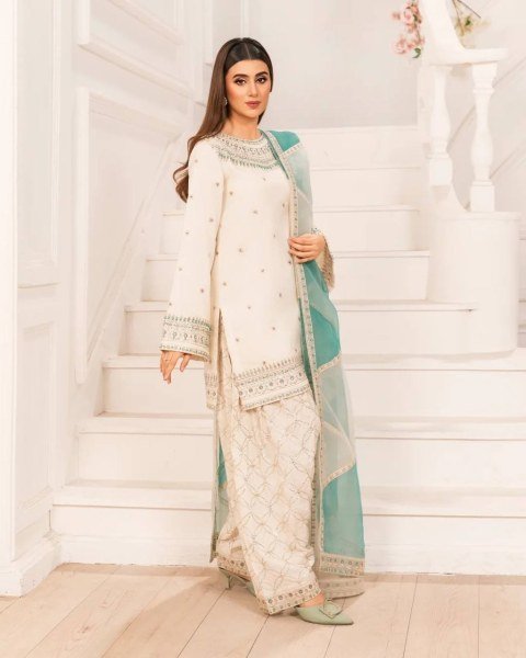 Premium Farshi Palazzo Kurti Set with Diamond Work Perfect for Nikah Ready To Wear Collection