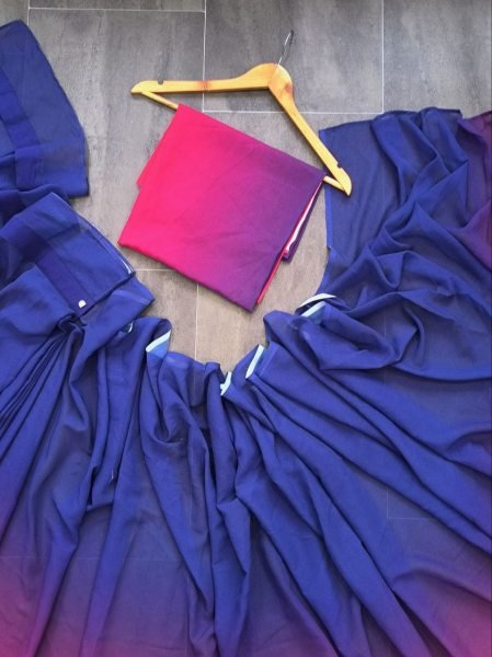 Digital Print Ready To Wear Georgette Saree Georgette Sarees Wholesale