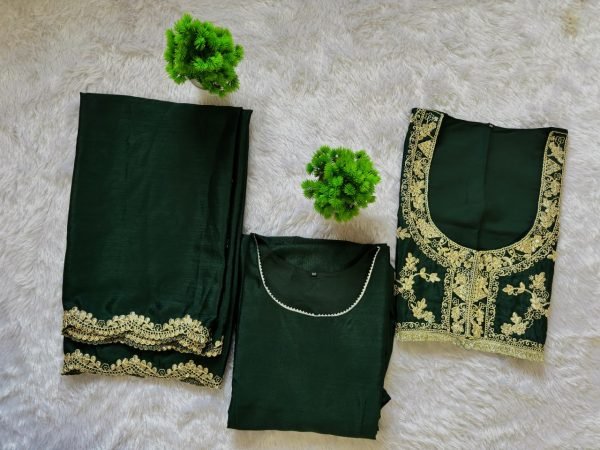 Distinctive Green Festive Wear Gown with Koti and Embroidery Dupatta Kurti With Dupatta Wholesale