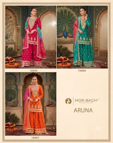 Distinctive Hot Pink Premium Chinnon Silk Kurti with Palazzo and Dupatta Designer Plazzo Salwar Suits Wholesale