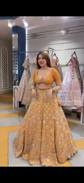 Distinctive Mustered Yellow Heavy Embroidery Lehenga Choli with Sequins Work for Party Wear Bridal Lehenga Choli