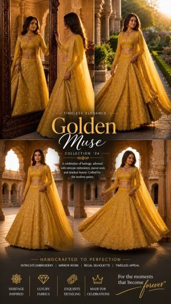 Distinctive Mustered Yellow Heavy Embroidery Lehenga Choli with Sequins Work for Party Wear Bridal Lehenga Choli