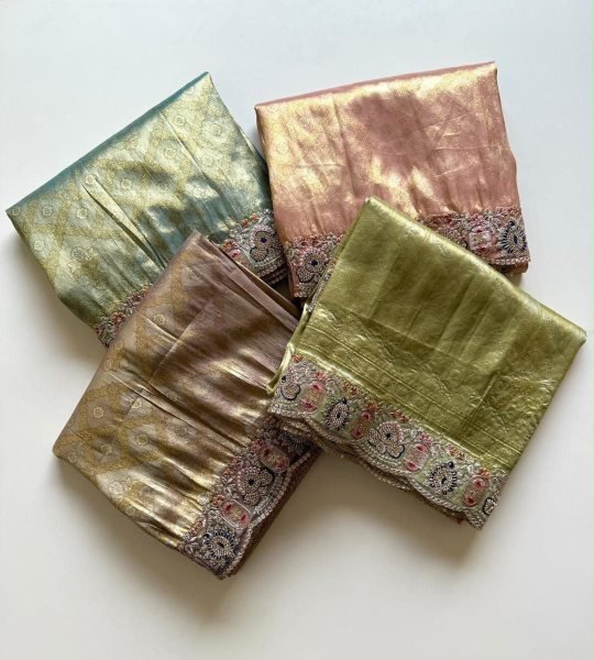 Distinctive Peach Soft Silk Saree with Self Jacquard Weaving and Embroidered Border Designer Wedding Sarees Wholesale