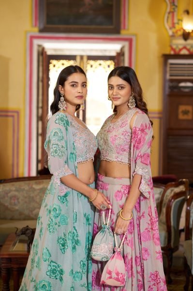 Distinctive Pink Party Wear Georgette Lehenga Choli with Ready-to-Wear Fully Stitched Set Designer Lehenga Choli