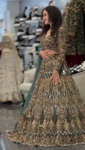Distinctive Teal Blue Butterfly Net Lehenga with Embroidery Sequins Work Bridal Lehenga Choli
