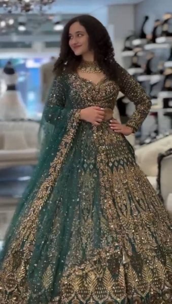 Distinctive Teal Blue Butterfly Net Lehenga with Embroidery Sequins Work Bridal Lehenga Choli
