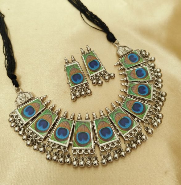 Divine Dandiya Oxidised Necklace &  Earrings for Festive Styling Fashion Accessories Wholesale