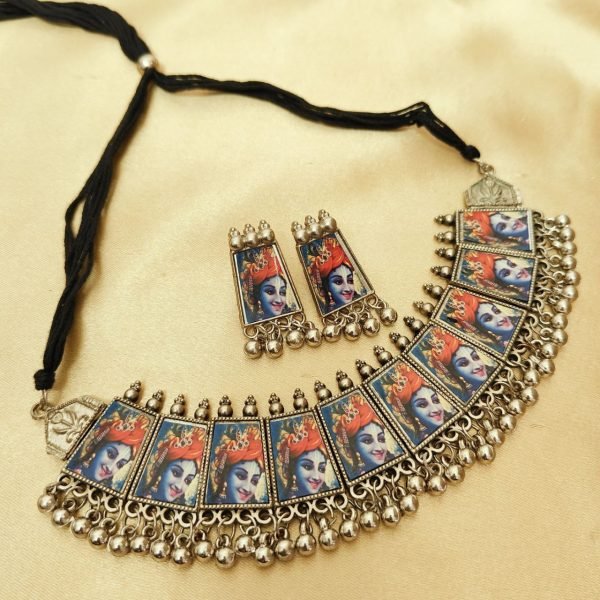 Divine Dandiya Oxidised Necklace &  Earrings for Festive Styling Fashion Accessories Wholesale
