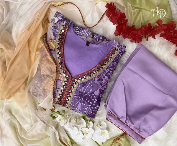 Diwali  Festival Wear Muslin Alia Cut Kurta Pajama And Dupatta 3 Piece Kurti Set