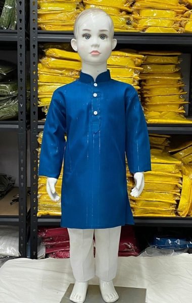 Diwali Special Pure Cotton Boys Kurta Pajama With Silver Weaving Lining  Boys Wear