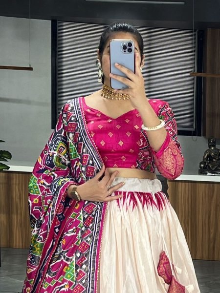  Dola Silk Patola and Paithni Print With Foil Work Lehenga Choli  Navratri Lehnega Choli