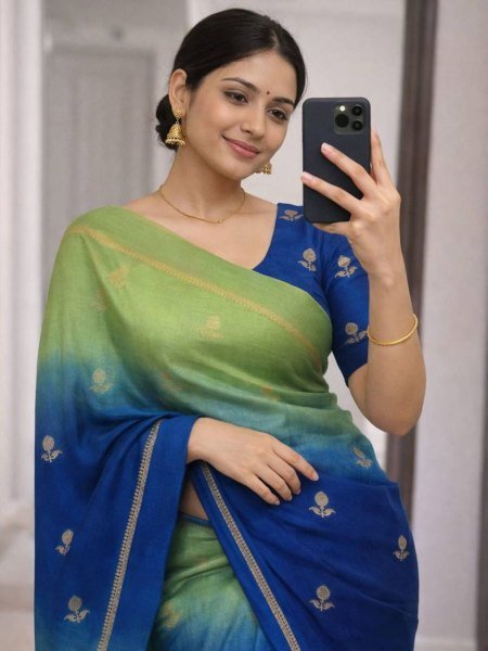 Accessible Viscose Khadi Silk Saree With Satin Border And Jacquard Leaf Figure Designs Sarees 