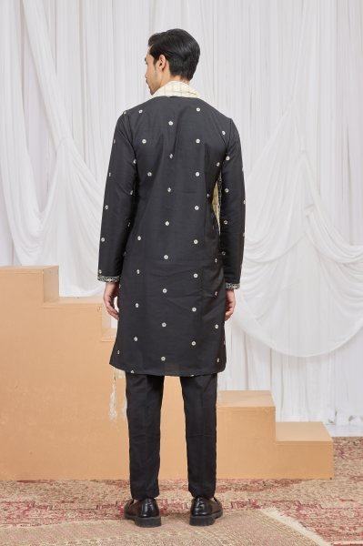 Durable Black Embroidered Kurta Pant Set at Manufacturer Price Kurta Pajama Wholesale