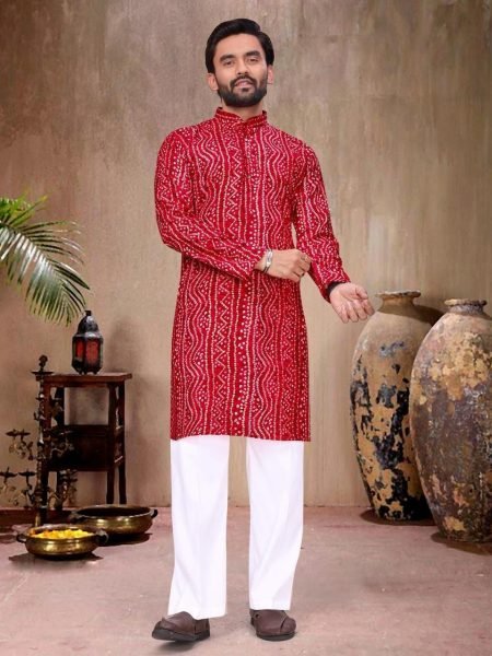 Durable Red Couple Combo Ethnic Wear for Wedding and Festive Wear Couple Combo collection 