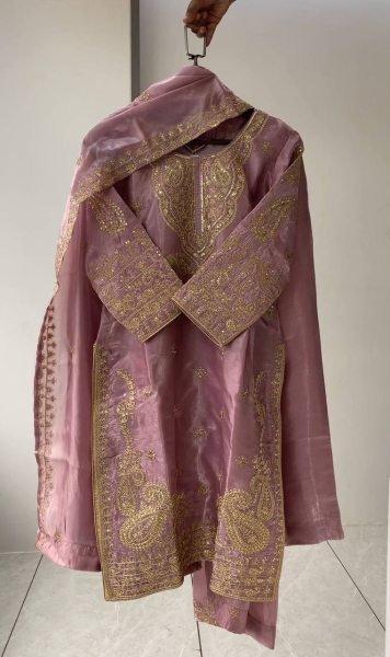 Dusty Mauve Roman Party Wear Outfit with Designer Dupatta Ready To Wear Collection
