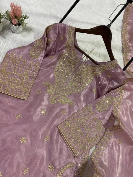 Dusty Mauve Roman Party Wear Outfit with Designer Dupatta Ready To Wear Collection
